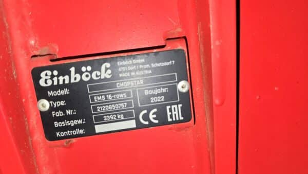 Sarcleur Einbock Chopstar 16 rangs - Année:2022 - Stock#d9334b - Image 2